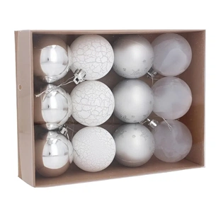 Ялинкова іграшка Chomik кульки компл. 12 шт, 5см, мікс срібні (5900779849693_2) зображення 1