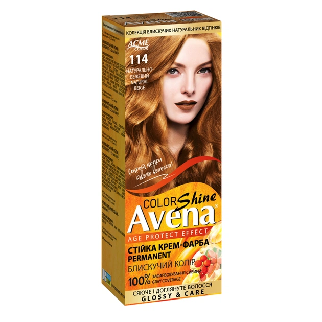 Фарба для волосся Acme Color Avena Shine Color Стійка 114 - Натурально-бежевий (4823115502421) - picture 1