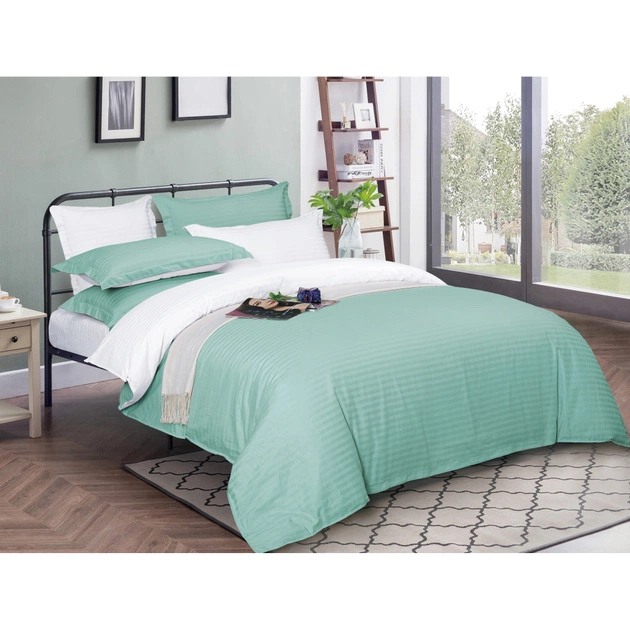 Постільна білизна MirSon Satin Stripe 30-0014 + 30-0001 Garbine 220х240 King Size (2200005259887) - зображення 1