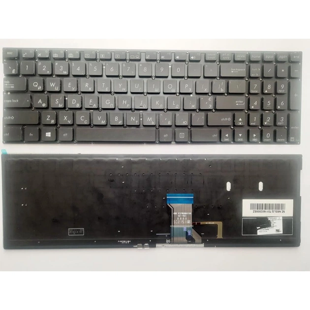 Клавіатура ноутбука ASUS Q503, Q553 чорна з підсвіткою UA/RU/US (A46149) - зображення 1