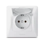 Розетка Videx BINERA 1ая із заземленням і кришкою (VF-BNSK) - уменьшенное изображение 1