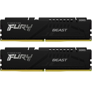 Модуль пам'яті для комп'ютера DDR5 16GB (2x8GB) 5200 MHz FURY Beast Black Kingston Fury (ex.HyperX) (KF552C40BBK2-16) зображення 1