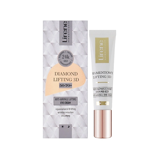 Крем для шкіри навколо очей Lirene Diamond lifting 3D Eye Cream З ефектом ліфтингу 15 мл (5900717076952) - изображение 1