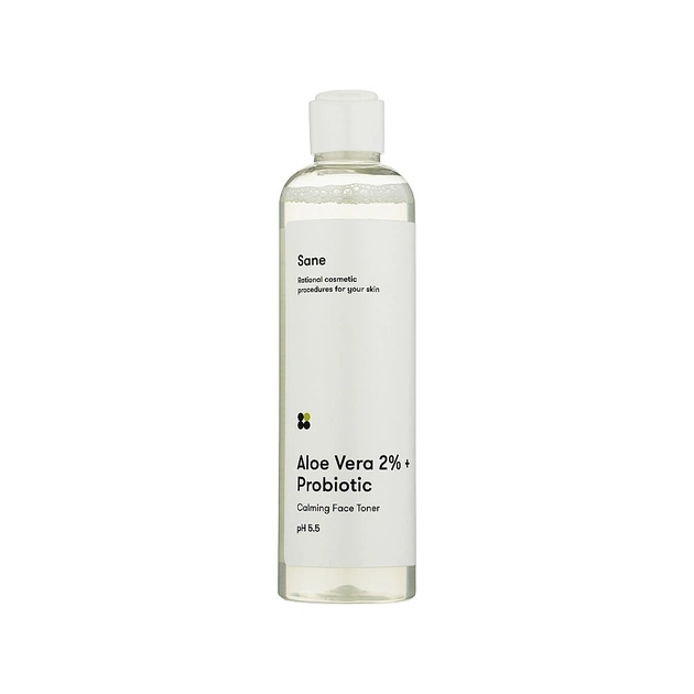 Тонік для обличчя Sane Aloe Vera 2% + Probiotic Calming Face Toner Заспокійливий 250 мл (4820266830540) - зображення 1