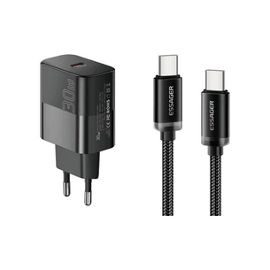 Зарядний пристрій Essager USB-C PD30W + cable USB-C to USB-C 60W black (E30JSB1-SYTT1-T) зображення 1