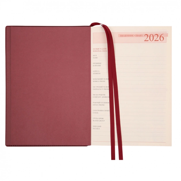 Тижневик Leo planner А5 датований 2026 "Credo", інтегральний, бордовий, 368 сторінок (252645) - picture 6