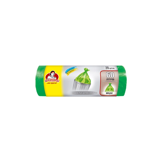 Пакети для сміття Помічниця 60 л 20 шт. (4820012340170) - зображення 1