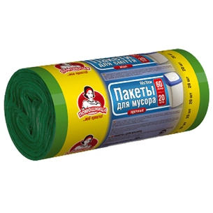Пакети для сміття Помічниця 60 л 20 шт. (4820012340170) зображення 1
