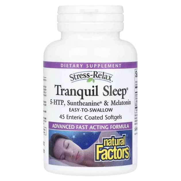 Вітамінно-мінеральний комплекс Natural Factors Спокійний сон, Stress-Relax, Tranquil Sleep, 45 гелевих капсул (NFS-02844) - изображение 1