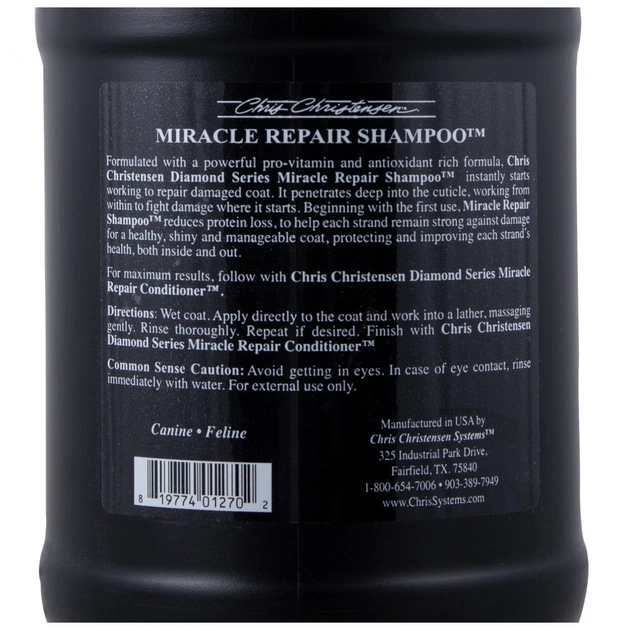 Шампунь для тварин Chris Christensen Miracle Repair для догляду за шерстю 3.8 л (819774012702) - изображение 4