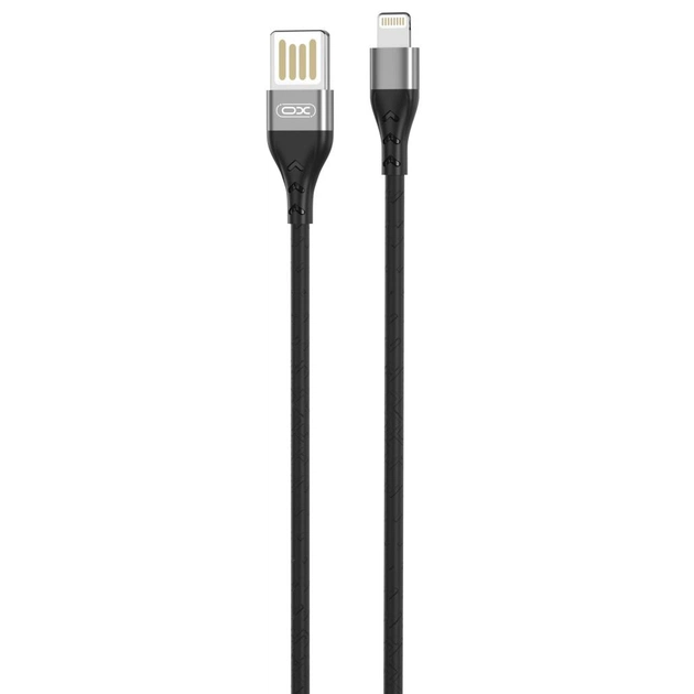 Дата кабель USB 2.0 AM to Lightning 1.0m 2.4A double-side grey XO (NB188-L-1-GR) - изображение 1