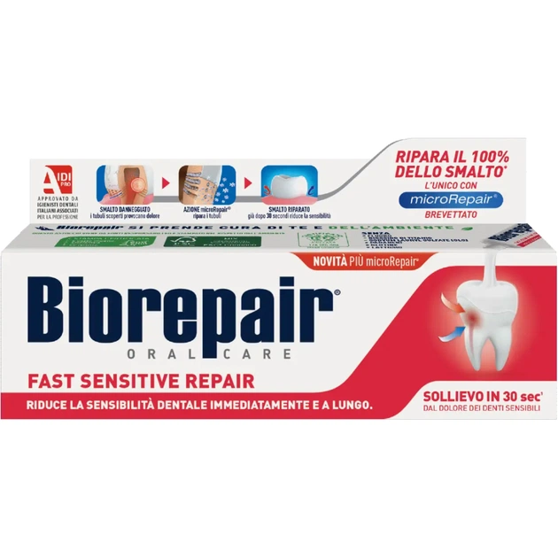 Зубная паста Biorepair Быстрое избавление от чувствительности 75 мл (8017331048443/8017331095416) - изображение 1