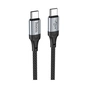 Дата кабель USB-C to USB-C 1.0m 3A nylon X102 black HOCO (6942007608787) - уменьшенное изображение 2