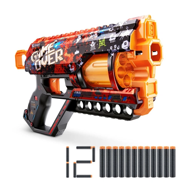 Іграшкова зброя Zuru X-Shot Швидкострільний бластер Skins Griefer Game Over (12 патронів) (36561D) - изображение 1