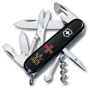 Ніж Victorinox Climber Army Чорний Емблема ЗСУ + Тризуб ЗСУ (1.3703.3_W1015u) зображення 1