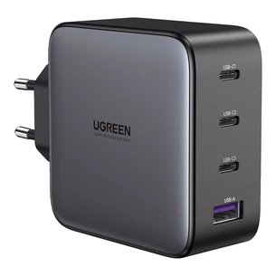 Зарядний пристрій Ugreen 4xUSB 100W GAN (USB-A+3*USB-C) Tech Fast Charger CD226 Grey (90575) зображення 1