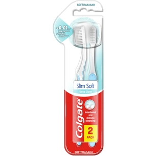 Зубна щітка Colgate Slim Soft для захисту ясен 2 шт. (8714789993829) изображение 1