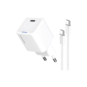 Зарядний пристрій ColorWay GaN Mini 25W PD Port PPS USB-C white cable Type-C (CW-CHS052PDC-WT) изображение 1
