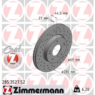 Гальмівний диск ZIMMERMANN 285.3527.52 зображення 1