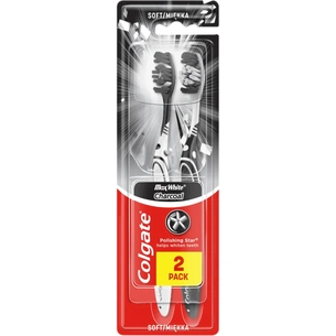 Зубна щітка Colgate Max White Charcoal відбілююча м'яка 2 шт. (8718951382602) зображення 1