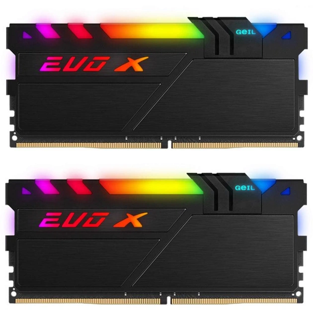 Модуль пам'яті для комп'ютера DDR4 32GB (2x16GB) 3200 MHz EVO X II Black Geil (GEXSB432GB3200C16BDC) - изображение 1