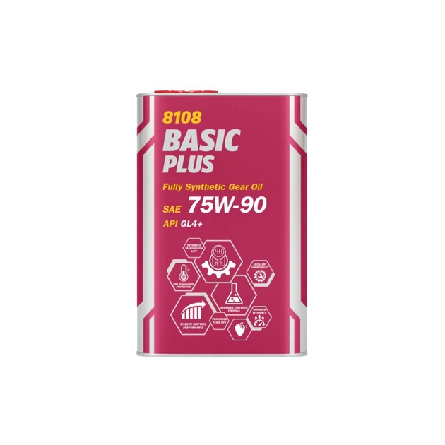 Трансмісійна олива Mannol BASIC PLUS GETRIEBEOEL 1л Metal 75W-90 (MN8108-1ME) - изображение 1