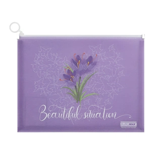 Папка - конверт Buromax на zip-блискавці А4 матовий напівпрозорий пластик, ARABESKI, фіолетовий (BM.3975-07) зображення 1