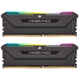 Модуль пам'яті для комп'ютера DDR4 16GB (2x8GB) 3200 MHz Vengeance RGB PRO Black Corsair (CMH16GX4M2E3200C16) зображення 1