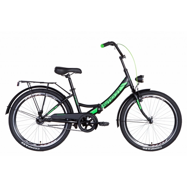 Велосипед Formula 24" SMART Vbr рама-15" 2021 багажник + ліхтар Black/Green (OPS-FR-24-249) - зображення 1