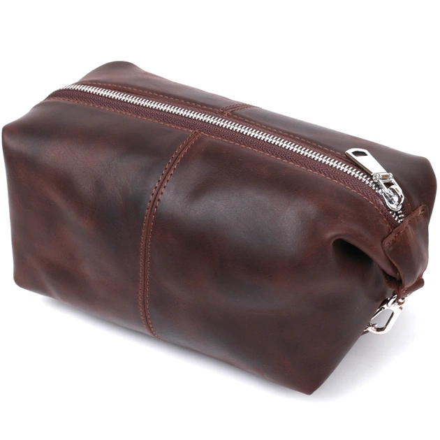 Косметичка Shvigel Шкіряна вінтажна Коричнева (16398) - зображення 1