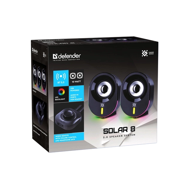 Акустична система Defender Solar 8 LED Bluetooth USB Black (65938) - picture 9