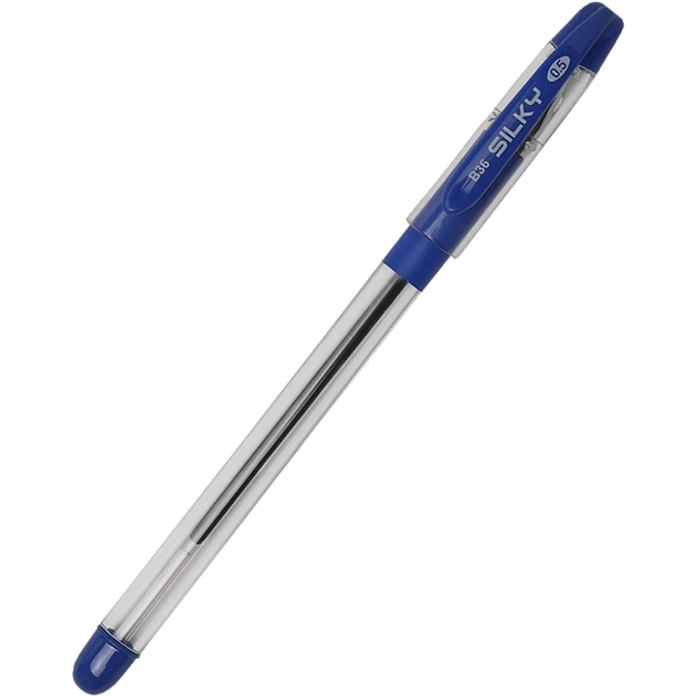 Ручка масляная Baoke Silky 0,5 мм, с гриппом синяя, 12 шт (B36-blue) - изображение 1