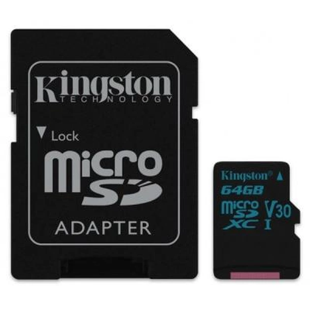 Карта пам'яті Kingston 64GB microSDXC class 10 UHS-I U3 Canvas Go (SDCG2/64GB) - зображення 1