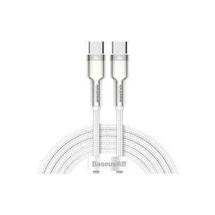 Дата кабель USB-C to USB-C 2.0m Cafule Metal PD 100W white Baseus (CATJK-D02) зображення 1