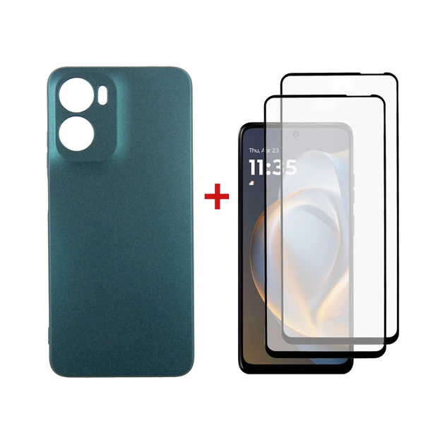 Чохол до мобільного телефона Dengos Motorola G05 Soft + glass 2pcs (Green) (DG-CTG2P-18) - зображення 1