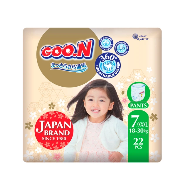 Підгузки GOO.N Premium Soft Трусики 18-30 кг Розмір 7 3XL 22 шт (F1010101-160) - зображення 1