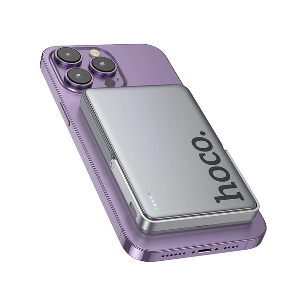 Батарея універсальна HOCO 5000mAh Sunlight PD/20W Magnetic Metal Grey (Q36 / 714986) - зображення 5