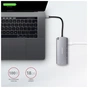 Концентратор AXAGON USB-C to 2xUSB-A + HDMI + RJ45 + SATA M.2 + PD 100W 0.18m grey (HMC-6M2) - зменшене зображення 6