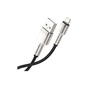 Дата кабель USB 2.0 AM to Lightning 1.0m Cafule Metal 2.4A black Baseus (CALJK-A01) - зменшене зображення 3