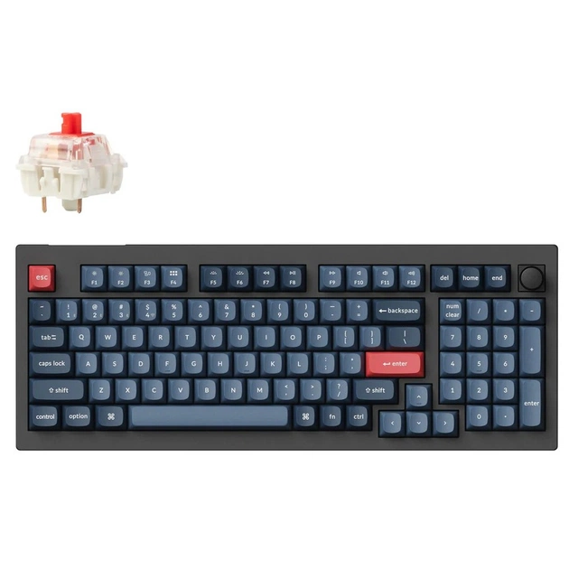 Клавиатура Keychron V5 Max Gateron Jupiter Red Knob Hot-Swap QMK Wireless/Bluetooth/USB-А UA Black (V5M-D1-UA) - изображение 1