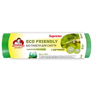 Пакети для сміття Помічниця З ручками Eco Friendly Supreme 35 л 30 шт. (4820212002038) зображення 1