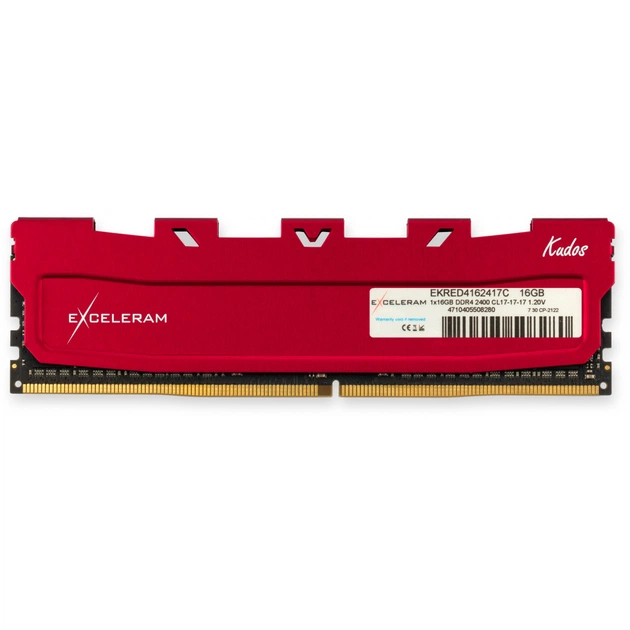 Модуль пам'яті для комп'ютера DDR4 16GB 2400 MHz Red Kudos eXceleram (EKRED4162417C) - изображение 1