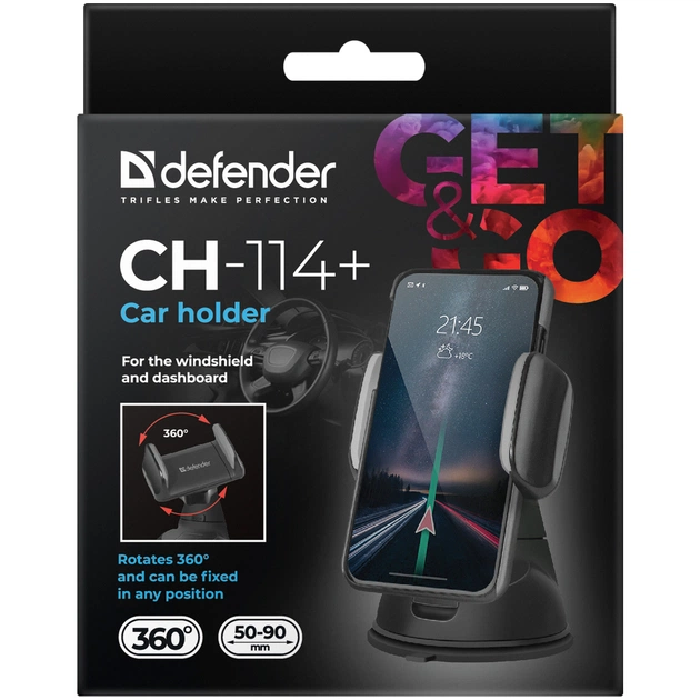 Універсальний автотримач Defender CH-114+ 50-90 мм, на панель (29114) - picture 9