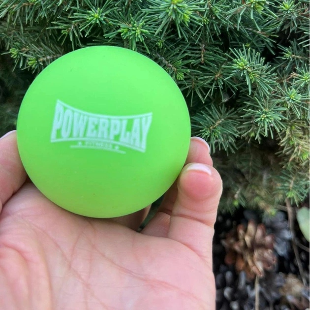 Масажний м'яч PowerPlay PP-4354 Silicone Lacrosse Ball (6.3см) Зелений (PP-4354_Green) - picture 4
