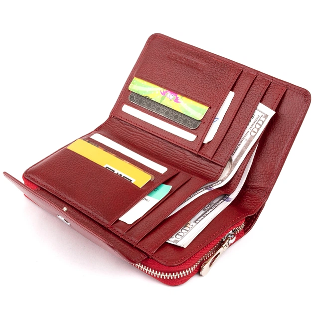 Гаманець ST Leather Зі шкіри Бордовий (19341) - изображение 8