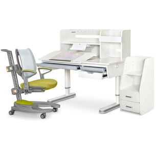Парта з кріслом Mealux Montreal 2 (парта+тумба+крісло) (BD-670_2WG+Полка+Y-1030+C-12 GREEN) зображення 1