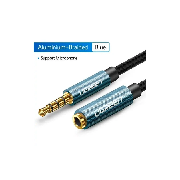 Кабель мультимедійний 3.5mm M to 3.5mm F 1.5m AV118 blue Ugreen (40674) - picture 7