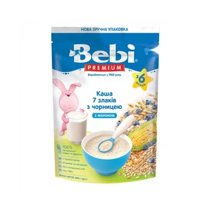 Дитяча каша Bebi Premium молочна 7 злаків з чорницями +6 міс. 200 г (8606019654382) изображение 1