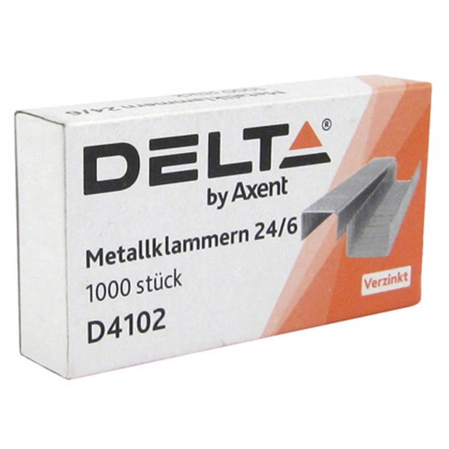 Скобы для канцелярского степлера Delta by Axent №24/6, up to 30 sheets, 1000 шт (D4102) - изображение 1