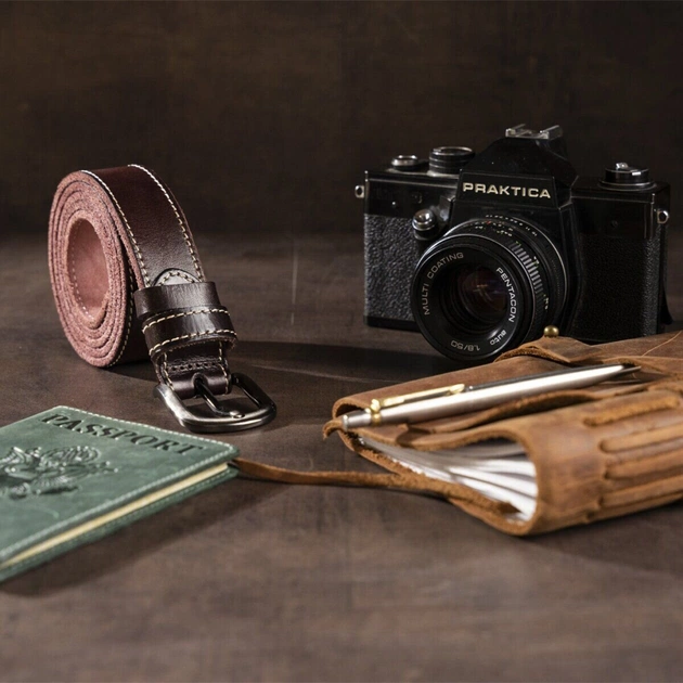 Ремінь Vintage Унісекс Темно-коричневий (20125) - зображення 8